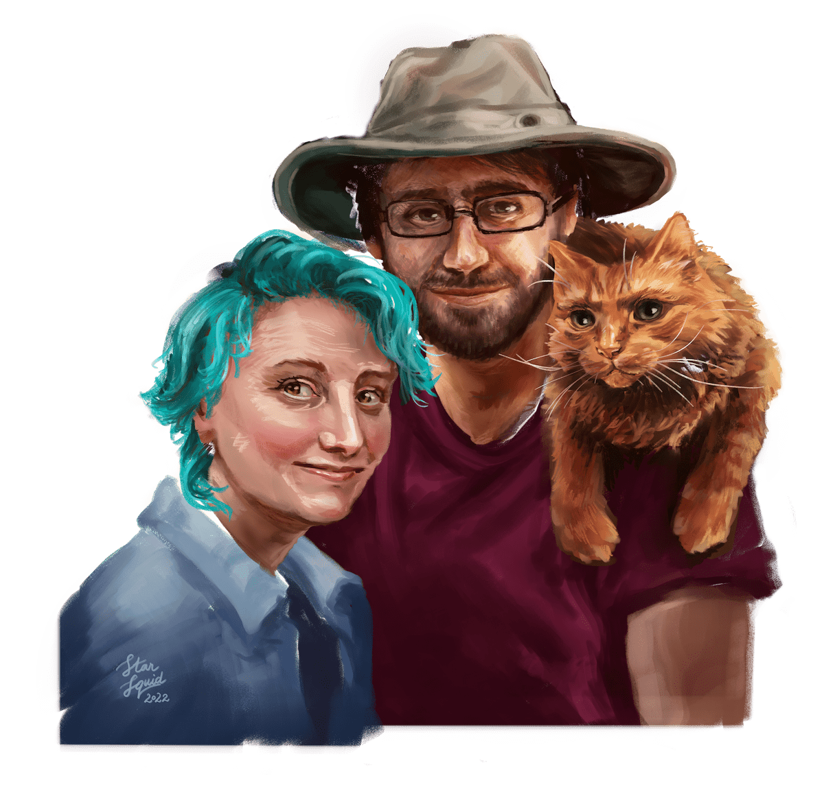 Portrait of Barbara, Mat, and Cat